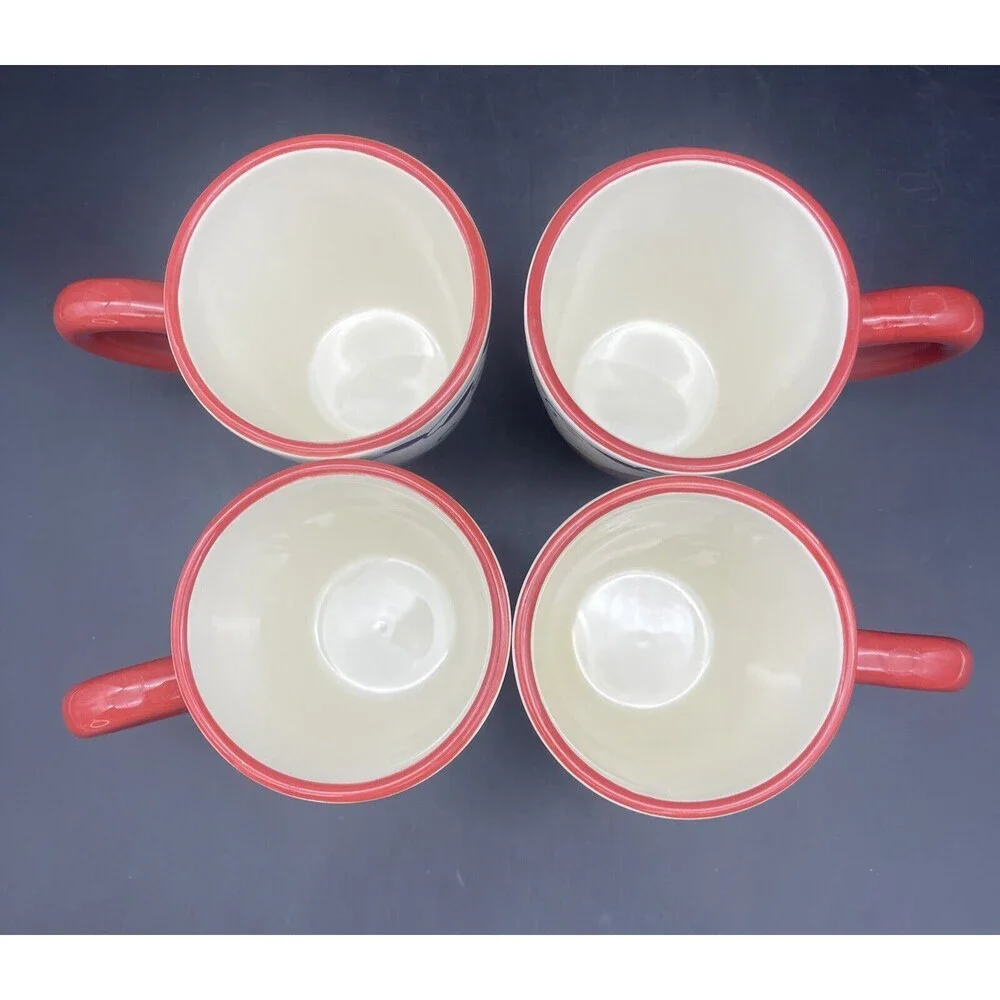 Pier 1 PORTALEGRE Floral Coffee Tea Cup Mug Set of‎ 4